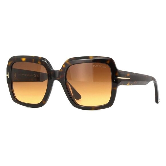 New TOM FORD Kaya Havana Square FT1082/S 52F Sunglasses Women - Picture 1 of 4
